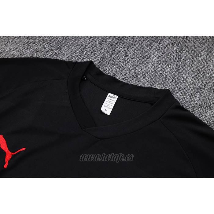 Chandal del AC Milan Manga Corta 2022-2023 Negro - Pantalon Corto